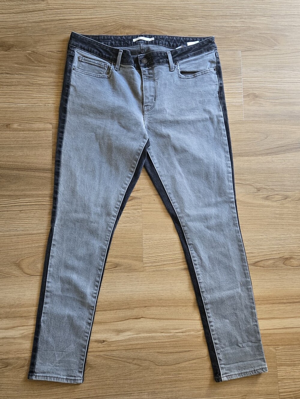 Levi's 711 Skinny Women's Size 32 Two Toned Jeans-Mid Rise-Black-Grey-Colorblock